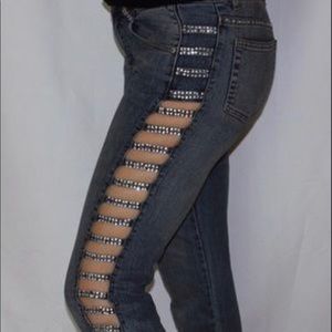 Platinum Plush Rhinestone Jeans